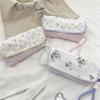 Flower Print Pen Bag with Lanyard Large Capacity Pencil Case Pen Organizers Pencil Pouches Travel Makeup Bag for Women