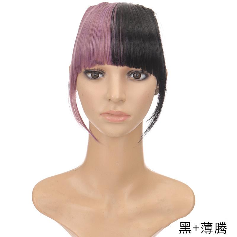 

Женская натуральная замена воздушной челки, закрывающая линию роста волос, двойные бакенбарды и накладки-челки