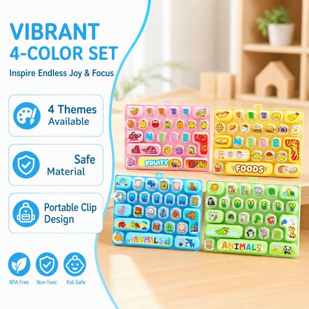 Cute 26 Keyboard Keychain 26 Grid Fidget Toy Funny Fingertip Button Keyring Office Use