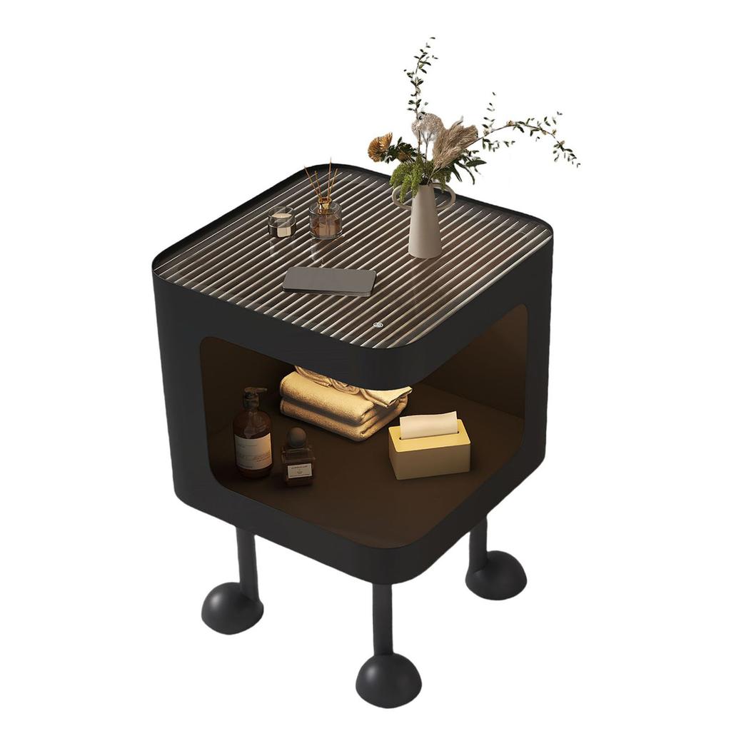 Nightstand 30x30x50cm Minimalist Modern Compact Bedside Table Corner Table with Open Compartment for Bedroom Living