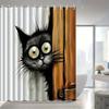 1pc Kitten Pattern Shower Curtain with Hook, Bathroom Partition, Bathroom Accessories, Home Decoration