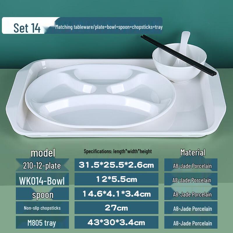 Shengjia A8 Melamine Divided Serving Plates Set