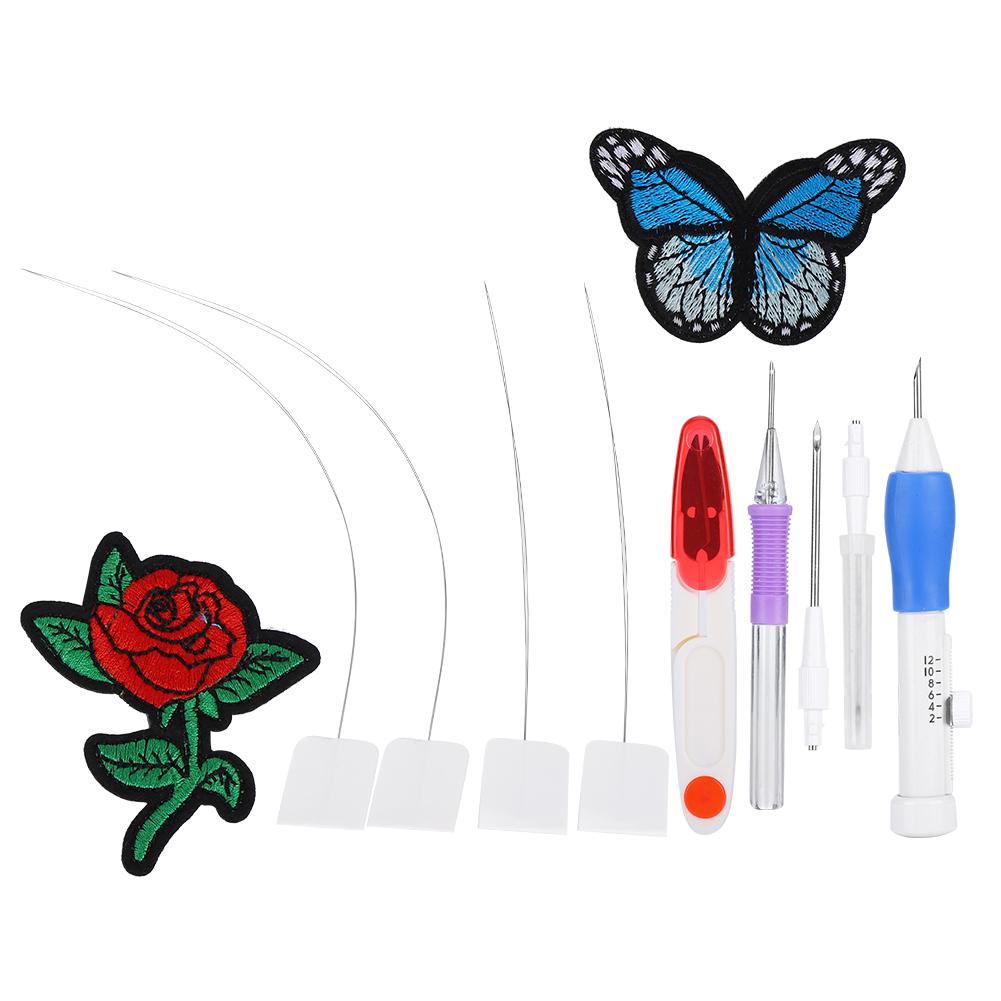 Punch Needle Set Embroidery Stitching Craft Tool TPR Handle DIY Sewing Threading Device