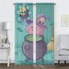 Kawaii Cartoon K-KirbyS Window Curtain for Room 2 Panel Partition Curtains for Bedroom Halloween Decoration Living Kitchen Child