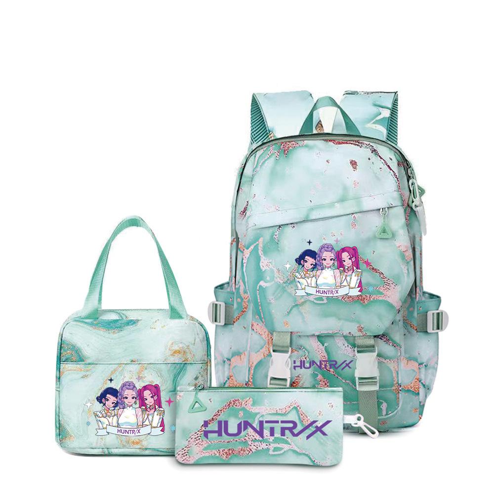 Witch Hunter Kpop Three-Piece Backpack Large Capacity Student Schoolbag Cartoon Backpack Ship according to the picture