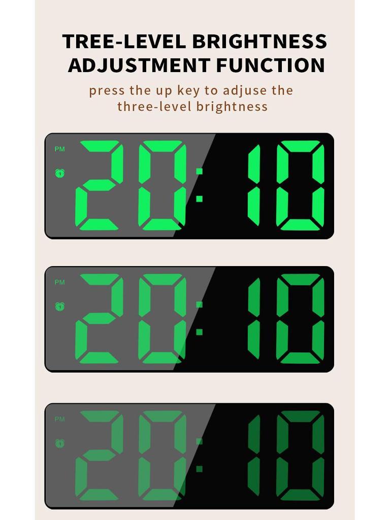 LED Digital Alarm Clock with 12/24-Hour Display