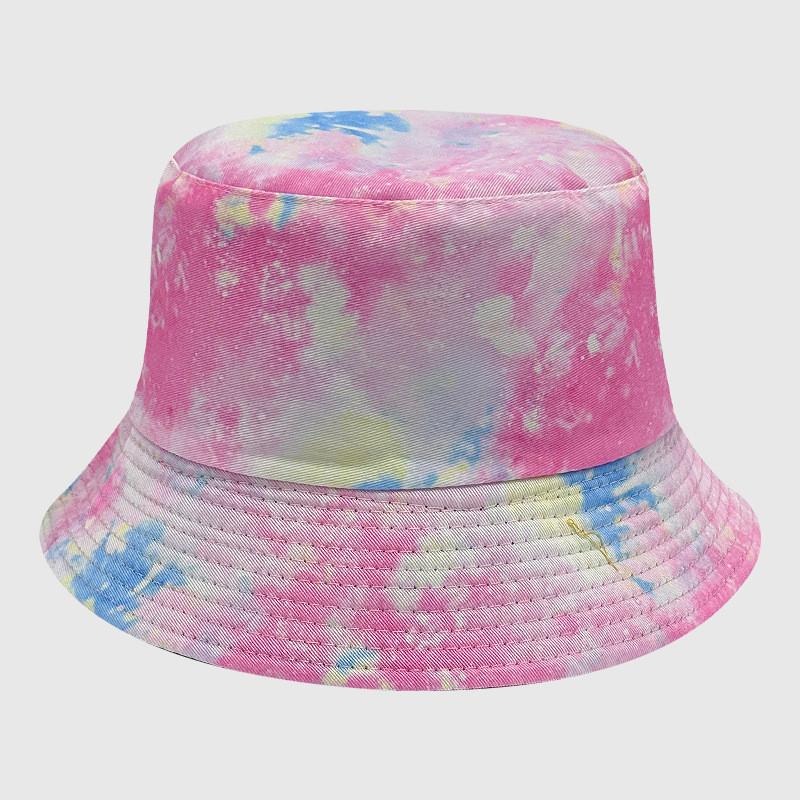 Neutral Summer Tie Dye Printed Fisherman Hat Outdoor Breathable Hat Sunshade
