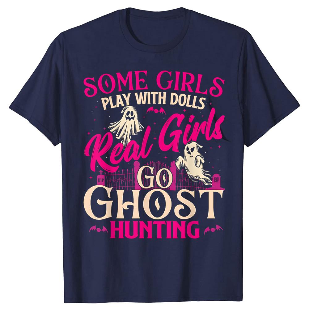 

Real Girls Go Ghost Hunting Ghosts T-Shirt Men Clothing Fashion Vintage Summer Style Cotton Short Sleeve Oversized T-shirt To... S разноцветный