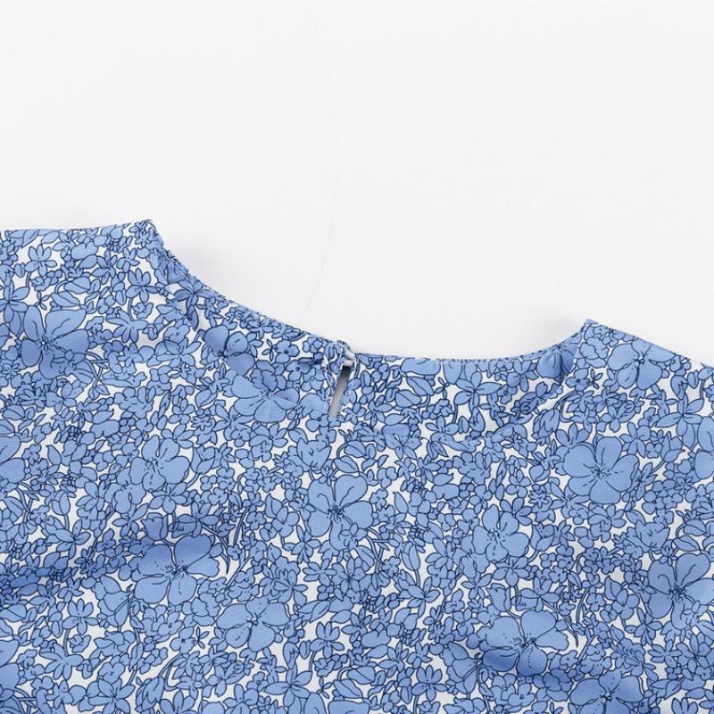 Rochie de modă cu mâneci lungi cu flori pentru femei petrecere elegantă plisată ocazională mini rochie femei vacanță liberă la plajă vacanță rochii scurte a-line femei