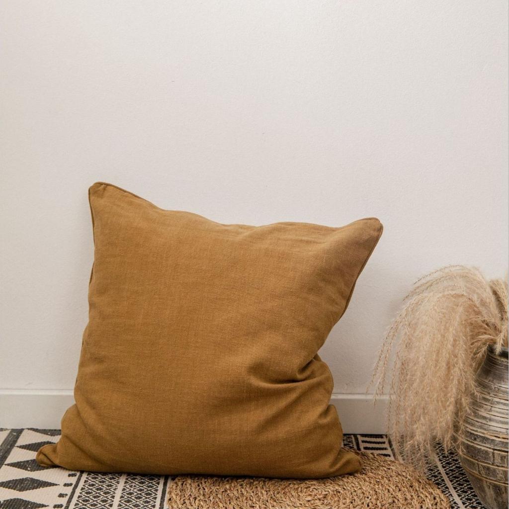 Cotton and Linen Solid Color Living Room Sofa Pillow, Japanese Simple Pillow Case, B&B Hotel Decoration Large Pillow