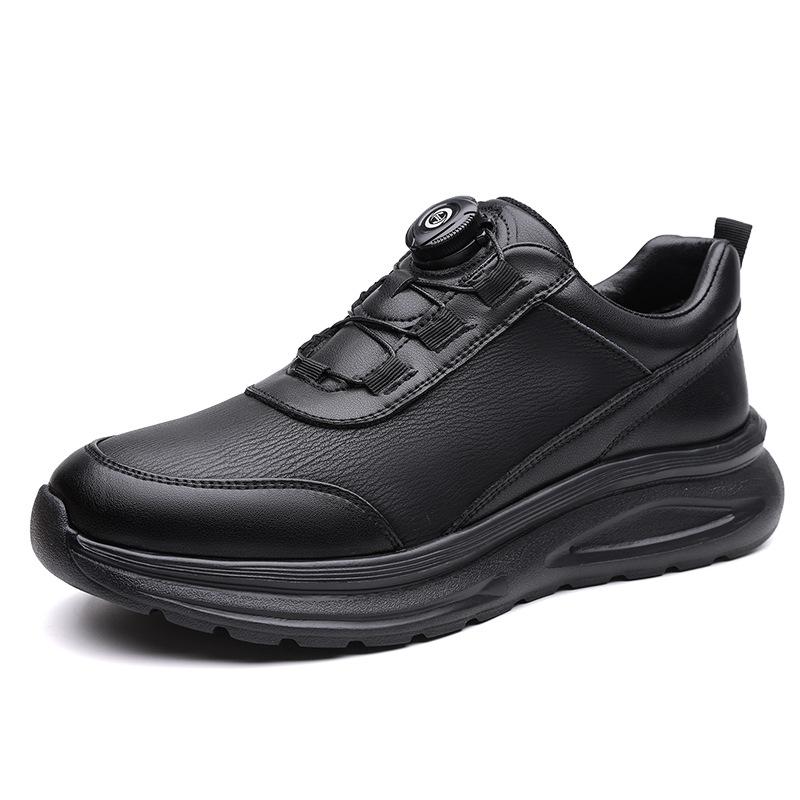 Low-top soft-soled cushioning sneakers outdoor street photography, light and comfortable rotating button leather casual shoes