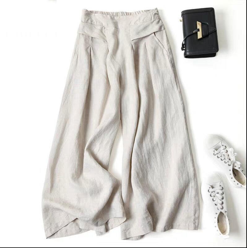 Cotton Linen Wide Leg Pants For Women With Pockets And High Waist Comfortable Spring Fashion