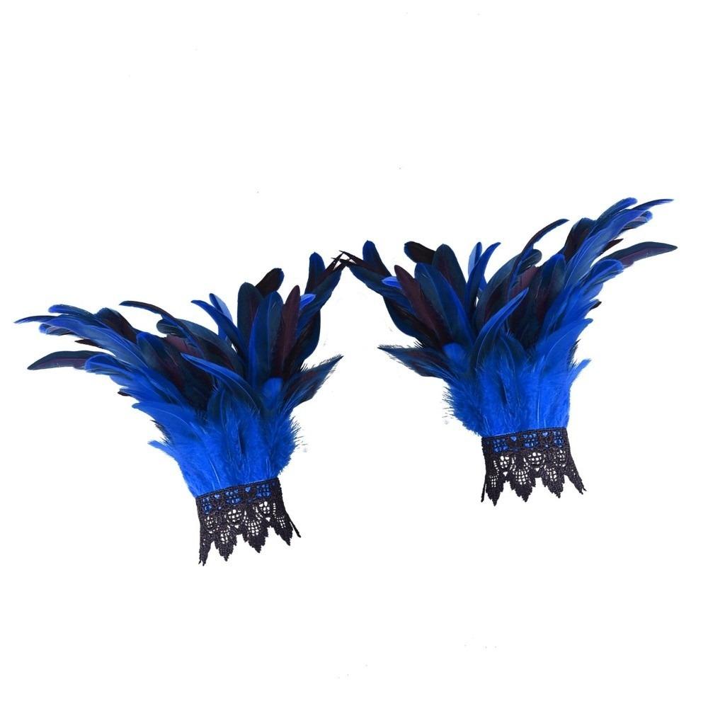 Adjustable Fluffy Feather Wrist Cuffs Black Plume Bracelet New Wristband Themed Party
