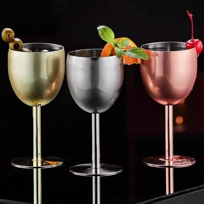 Stainless Steel Red Wine Glass, Single Layer Goblet, Large Capacity, Drum Shaped, Drop-resistant Wine Glass, 250ml, Agave Cup