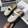 Going Out High-end Thick-soled Woven Hollow and Breathable Bag Head Half Slippers Women's New Summer One-pedal Sandals