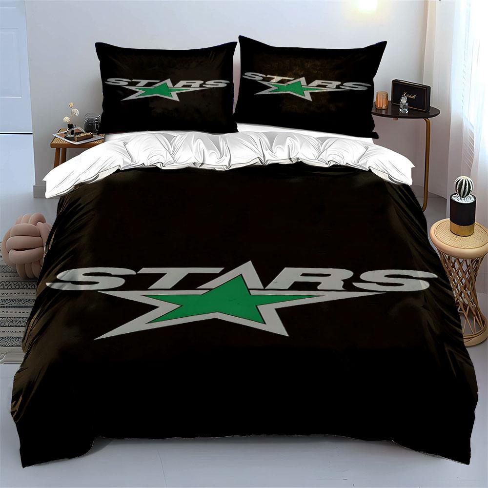 "Green Star Logo On Black Background" Print Bedding Set Duvet Cover Pillowcases (1* Duvet Cover 2* Pillowcases Do Not Include Comforter)