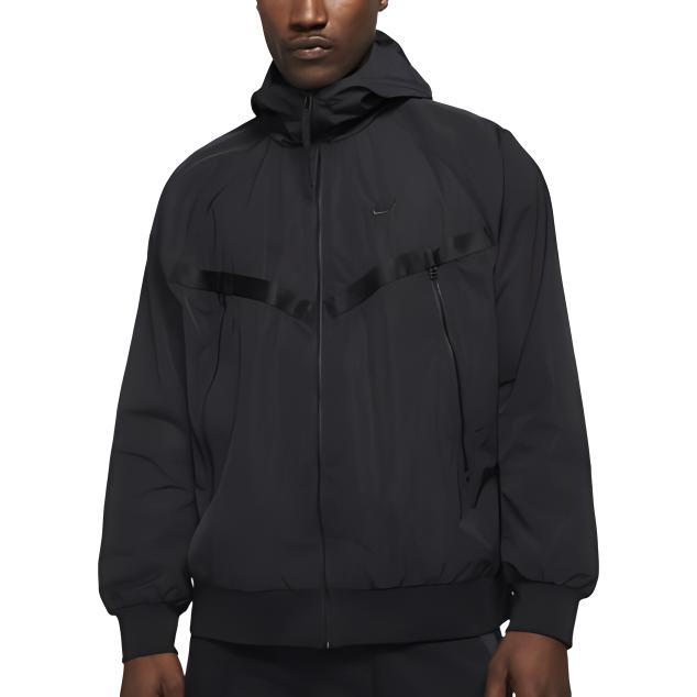 Nike Solid Color Hooded Long Sleeve Zipper Loose Jacket Men jackets Black DA7355-010