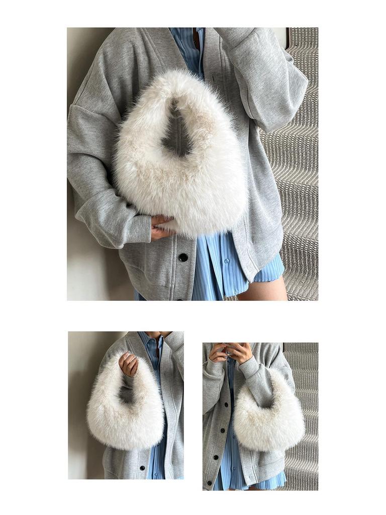 Korean Style Winter Plush High-End Women's Mini Clutch Handbag