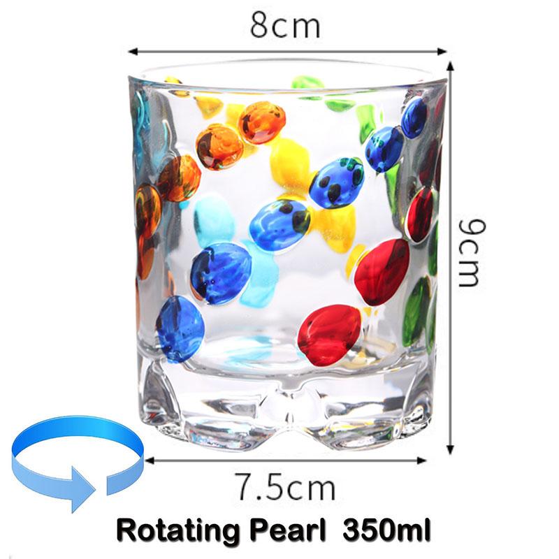 Whiskey Glasses with Colorful Painting, Scotch Whisky, Bourbon, Cocktails, RUM, Durable Whiskey Glasses