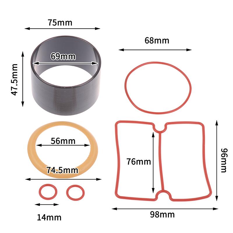 1 Set Vacuum Pump Oil-Free Mute Air Compressor Cylinder Sleeve Piston Cylinder Ring Kit For Mute Air 550W 750W 1100W 1500W