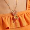 Cute Geometrically Irregular Fruit Open Box Picture Frame Pendant For Woman Fashionable Sweet Opening And Closing Box Necklace