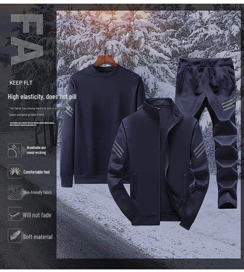 2025 Men's Spring Sportswear Set: Hoodie, Zip-Up Jacket, Autumn Style 3-Piece