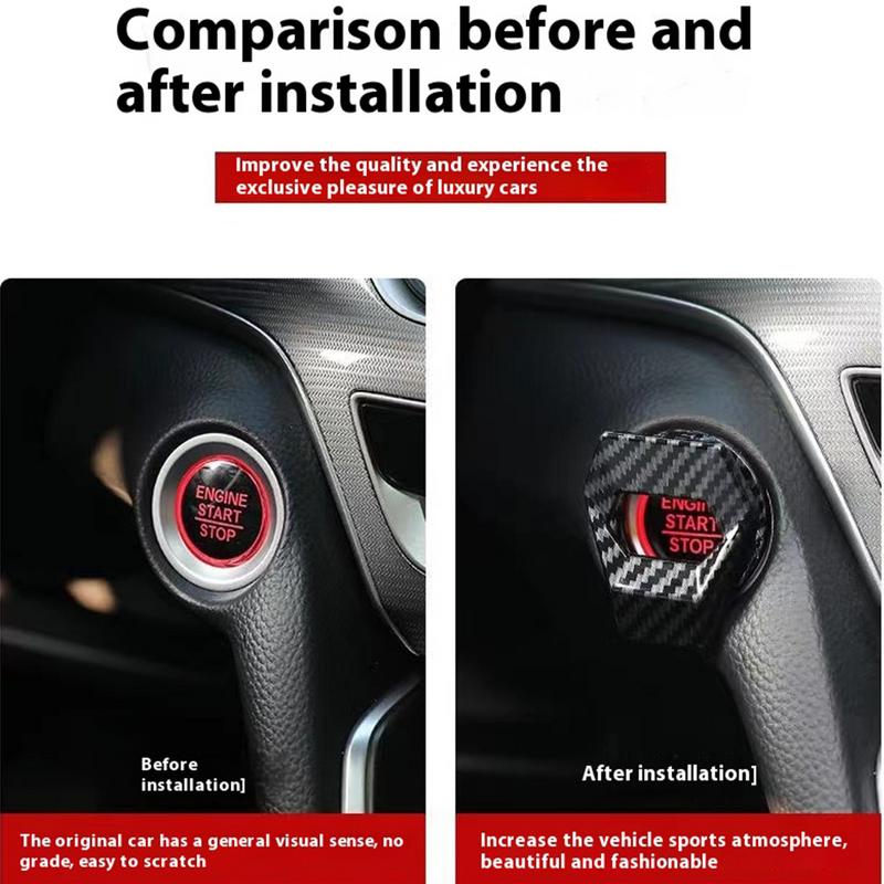 Car Start Button Cover Car Interior Protective Button Cover A Button Start Stop Cover Vehicle Interior Anti-Scratch Metal Car