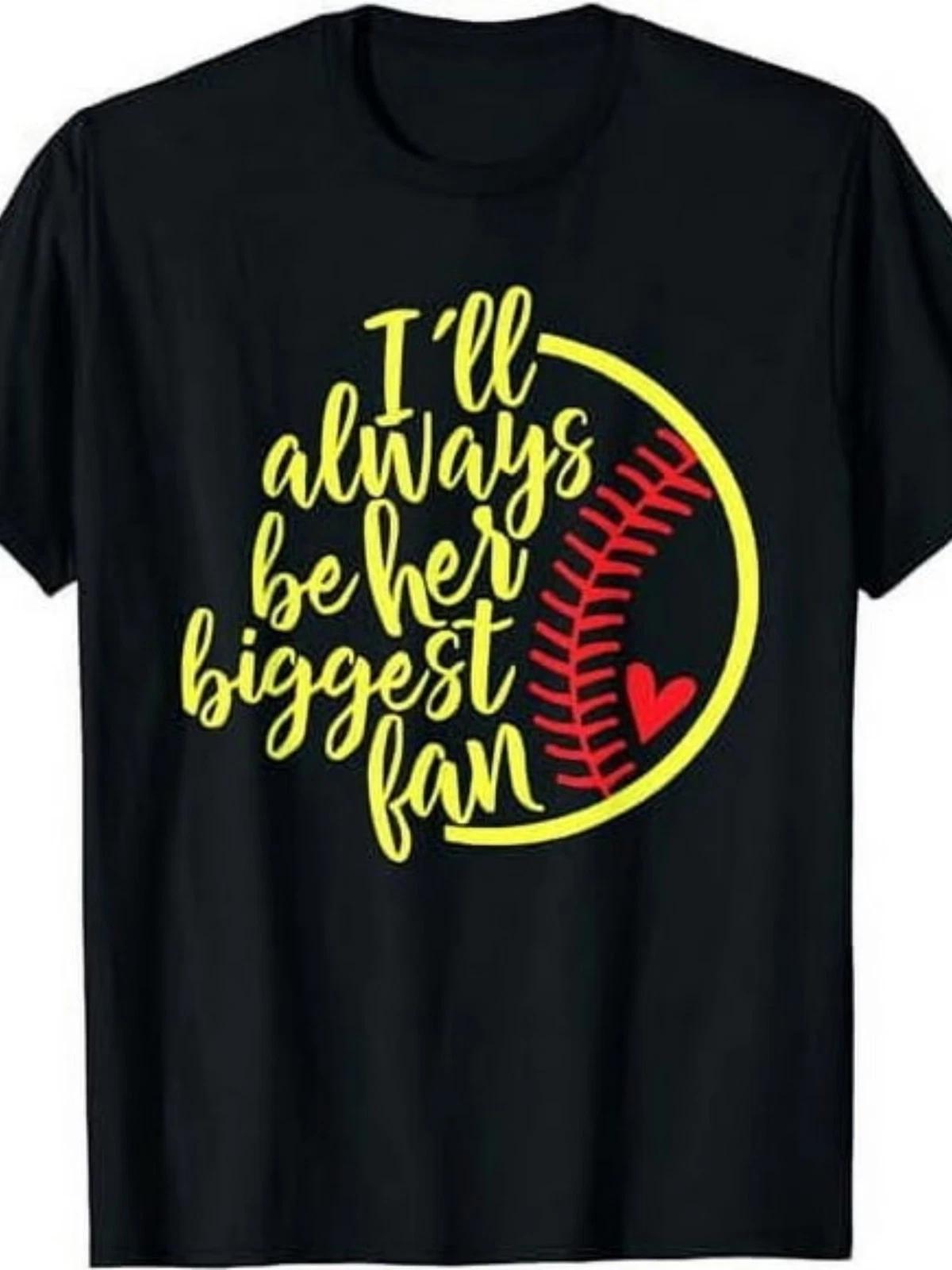 I ll Always Be Her Biggest Fan Mothers Day Gift Softball Mom T-ShirtSame style f XS