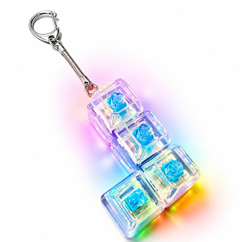 Key Keyboard Keychain Keyboard Fidgets Toys Keycap Stress Relief Clicker Keychains Decompression Toy Button Keycap Key Chain