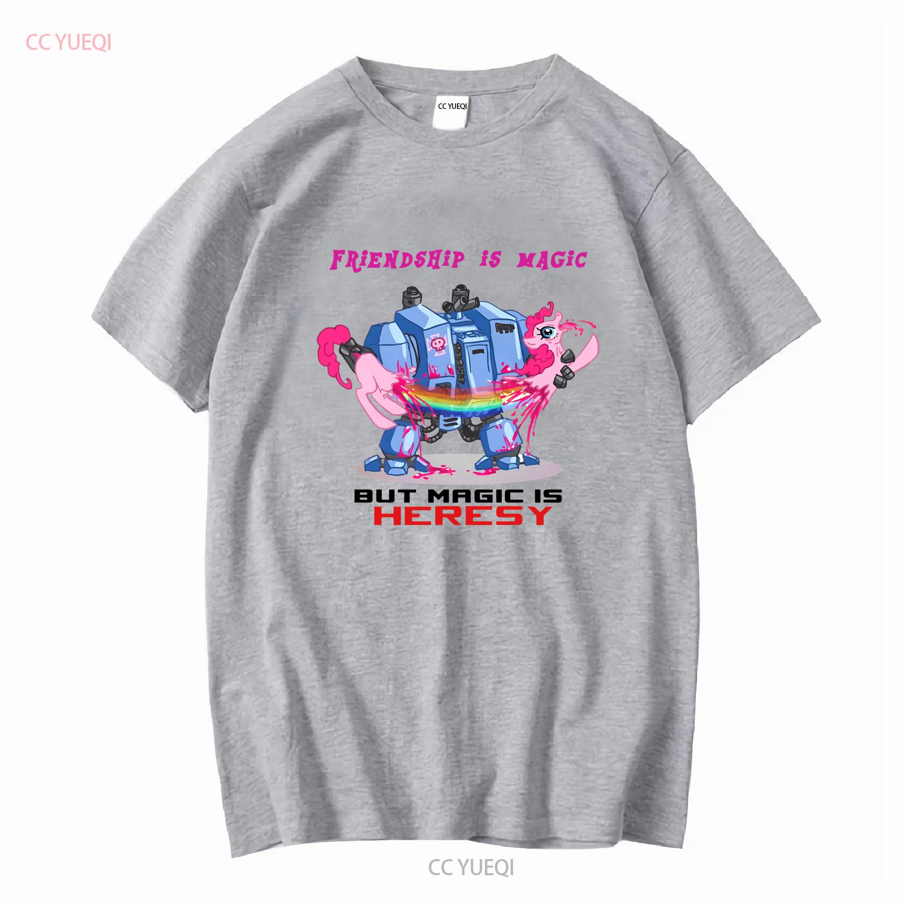 

Friendship is magic but HERESY Jersey T Shirt long or short sleeves vintage Washed Stylish Casual streetwear fashion S