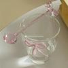 Creative Bowknot  Handle Milk Dessert Ice Cream Spoon High Temperature Stained Glass Spoon Household Coffee Mixing Spoon