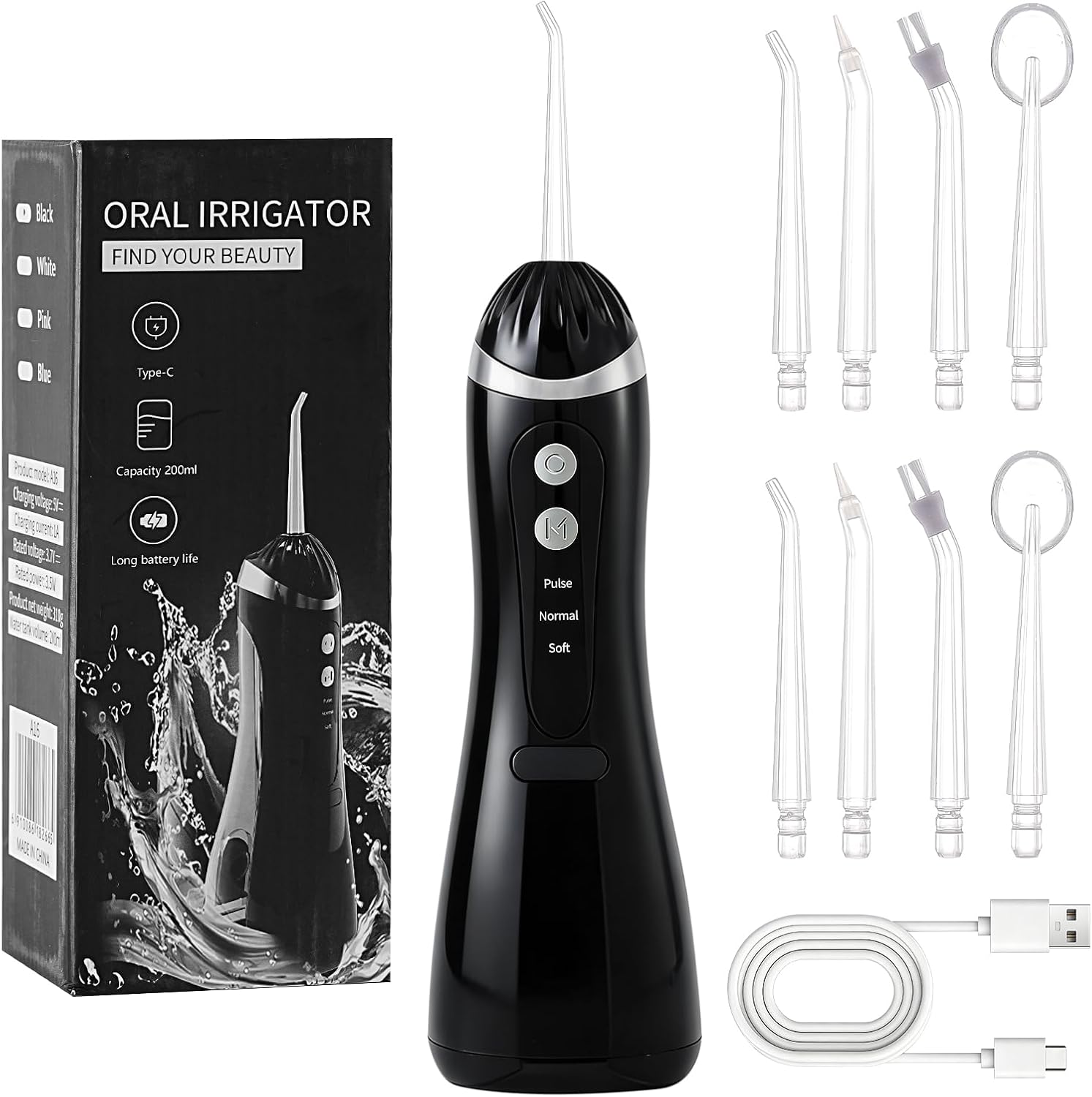 

Cordless for Teeth Cleaning, Gums, Braces, Dental Care, 3 Modes and 8 Jet Tips for United States