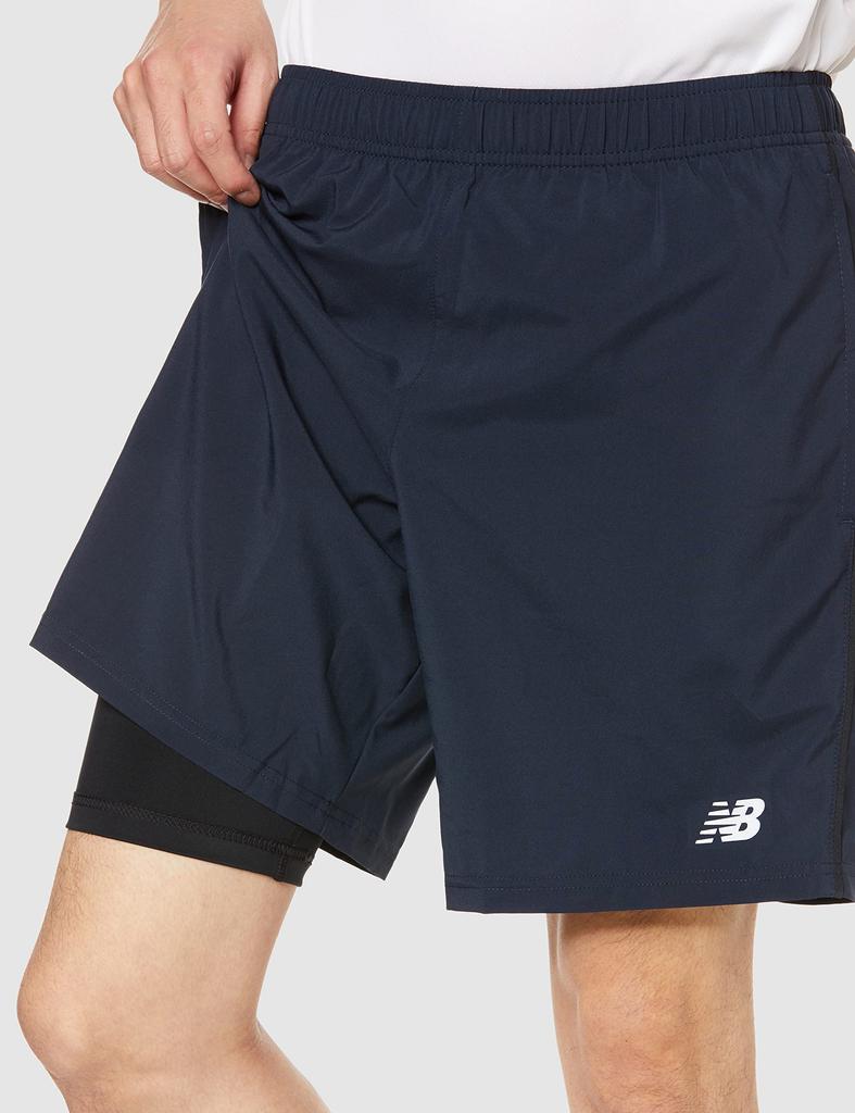 New Balance SuperCore Core Run and Eclipse Size XL Men's 7-inch 2-in-1 Shorts, Sweat-Wicking Quick-Drying, (ECL), (MS11202)