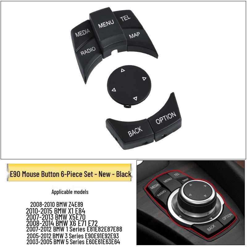 Compatibil cu butoanele multimedia și de navigație BMW Seria 1, 3, 5, X1, X5, X6.