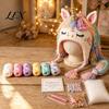 Family Craft Night Activities Animal Hat Crochet Kit, Fantasy Hood DIY Cute Ergonomic Tool Set Unicorn Fox Frog Earflap Crafting Kit for Adults Teens