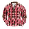 Men's Fashion Christmas Printed Corduroy Zipper Shirt