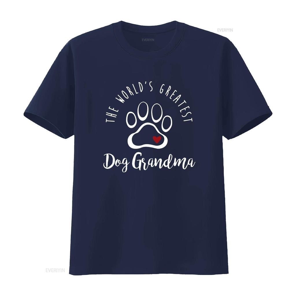 The Worlds Greatest Dog Grandma Pet Love Fur T Shirt Vintage Washed Versatile Unisex Homme Stylish Slightly Fashion Breathable