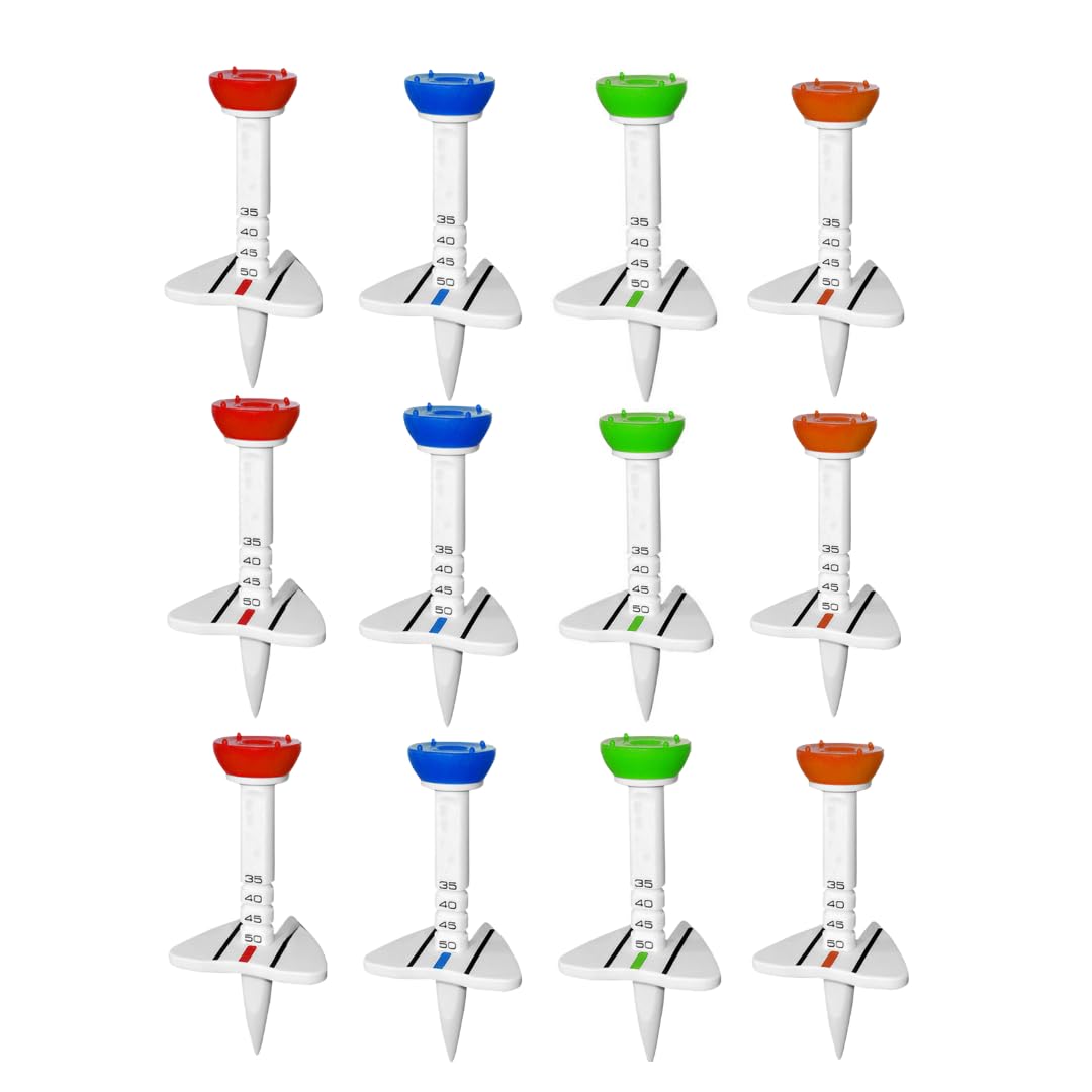 

MZsplus Adjustable Golf 5 Height Perfect for Gifts and Competition Prizes Tees, 12-Piece Set, Settings, (12 Tees)