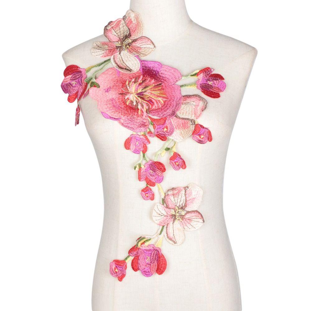 Aufnähbar Blumenstickerei Applikation DIY Applikationsflicken Handgefertigte Kleidernähflicken Luxuriöse Brautkleid Applikationen