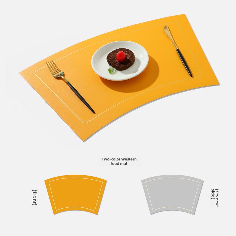 Nordic Fan-Shaped Round Table Mat - Insulated, Waterproof PVC for Hotels & Dining Tables