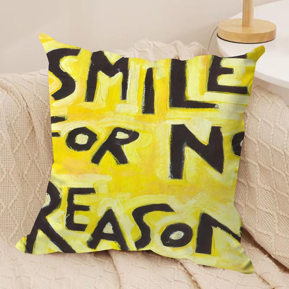 Creative Watercolor Words Cushion Cover Short plush Doublesided Print Square Throw Pillow Covers Sofa Home Cushion Decor