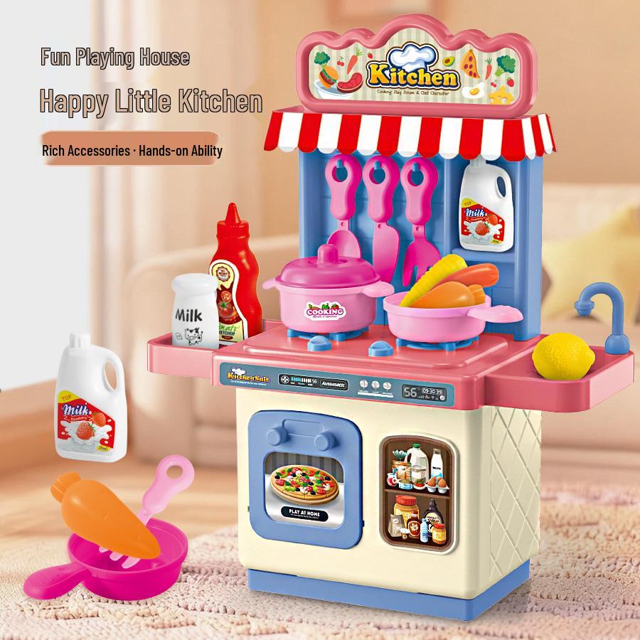 Kids' Cross-Border Kitchen Playset: Mini Cooking & Dining Simulation Toys for Boys and Girls