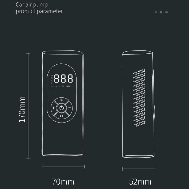 Car Air Pump Wireless DC Dual purpose Portable Air Compressor for Car Motorcycles Bicycle Electric Tire Inflator Digital Display