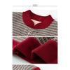 Top Modischer Cardigan Langarmjacke Neuer Stil Verdickter Samt Bedruckt Kurz Warm