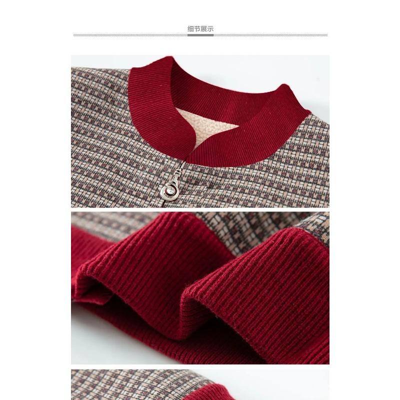 Top Modischer Cardigan Langarmjacke Neuer Stil Verdickter Samt Bedruckt Kurz Warm