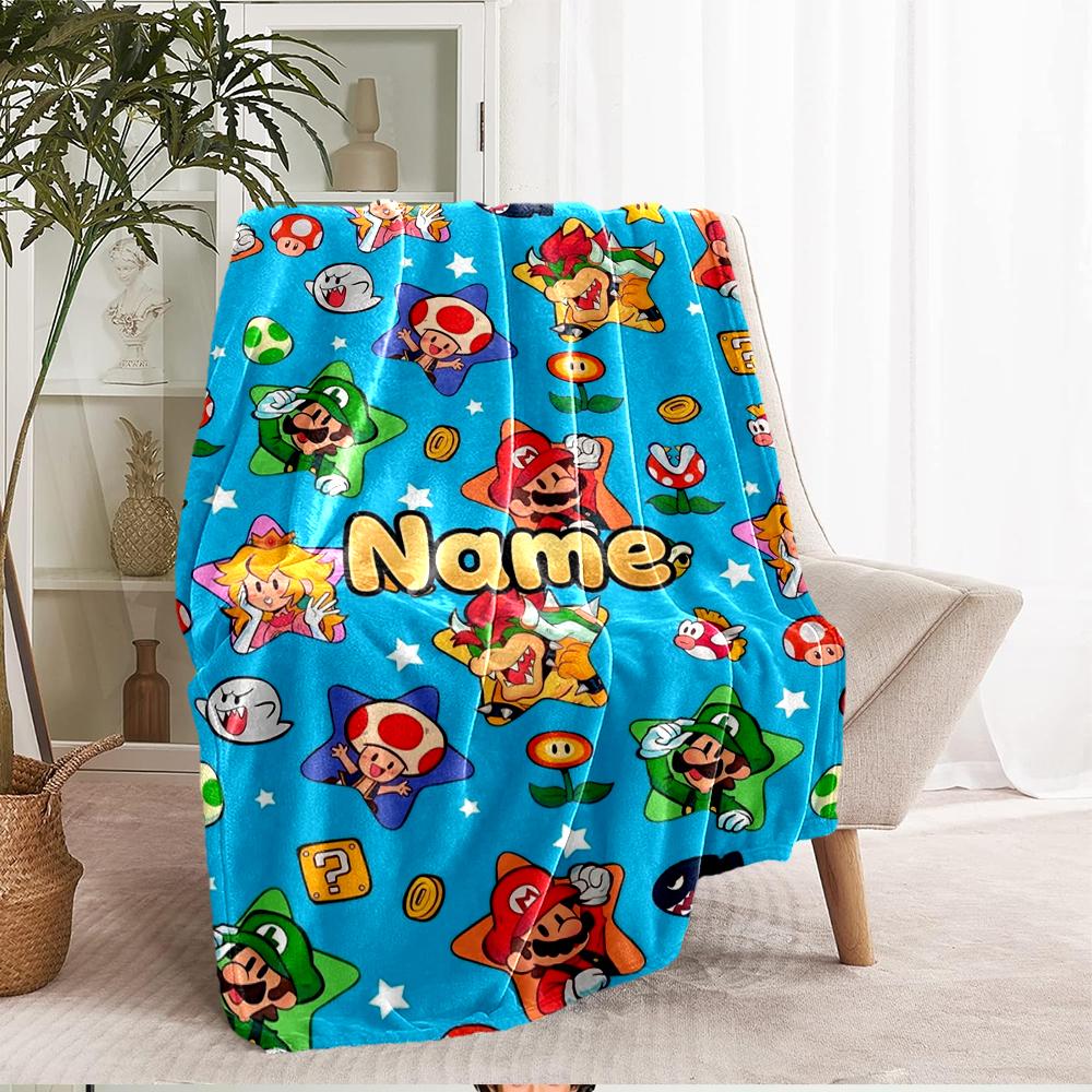 Custom Name Game Theme Printed Blanket - Perfect for Couch, Bed, Travel & Outdoor Use | Machine Washable, Cozy & Durable.