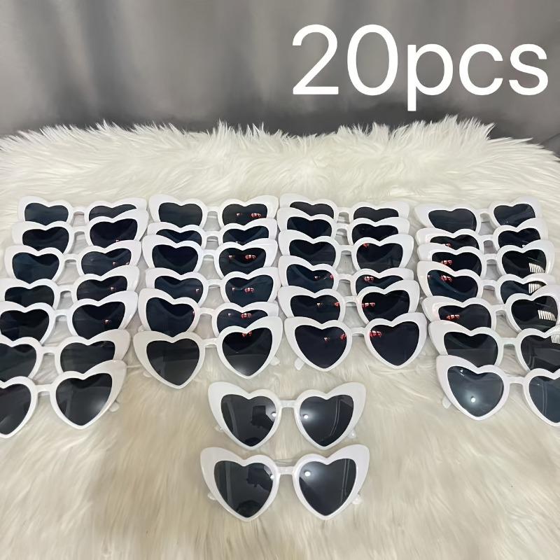 20pcs Heart-Shaped Fashion Glasses Perfect for Weddings Birthdays Honeymoon Graduation Gifts and Special Occasions
