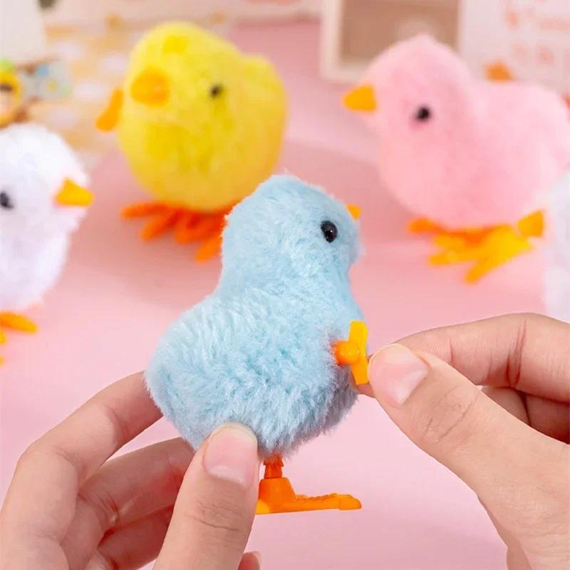 1pc Wind-up Jumping Chicken Duck Toy – Interactive Plush Simulation Toy For Babies & Toddlers, Perfect Birthday Gift