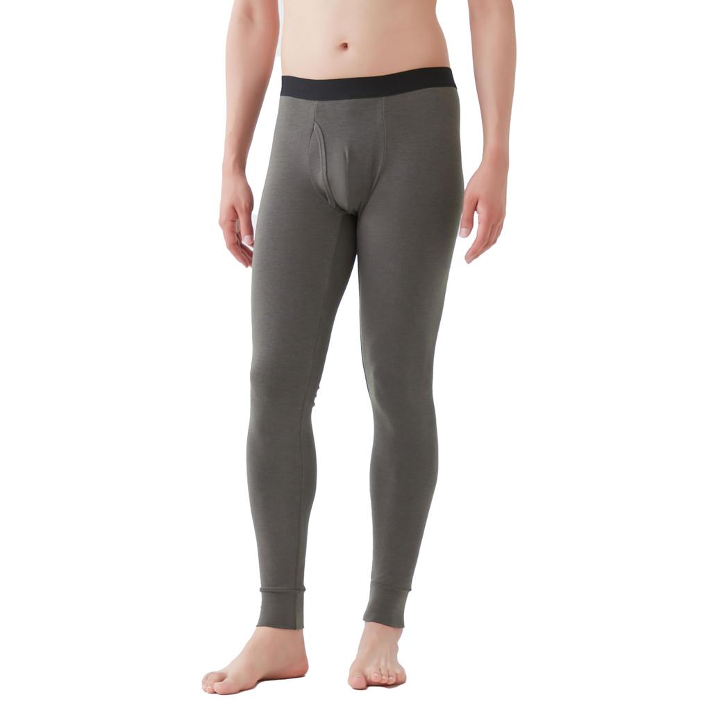 Gunze Fire Acedron Medium Inner Charcoal Size M Men's Open-Front Tights, Thick, Moisture-Wicking, Heat-Generating Bottoms, Gray,