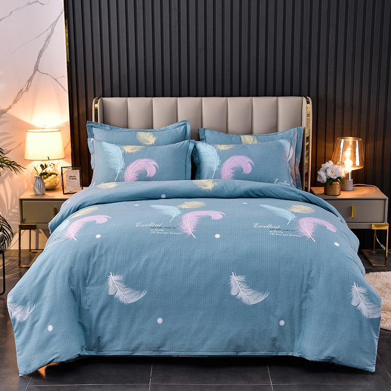 Thickened Cotton Four-piece Set, Pure Cotton Bed Sheet Quilt Cover, Dormitory Three-piece Set, Bedding